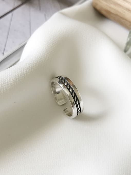 Jolie Silver Sterling Silver retro free size ring