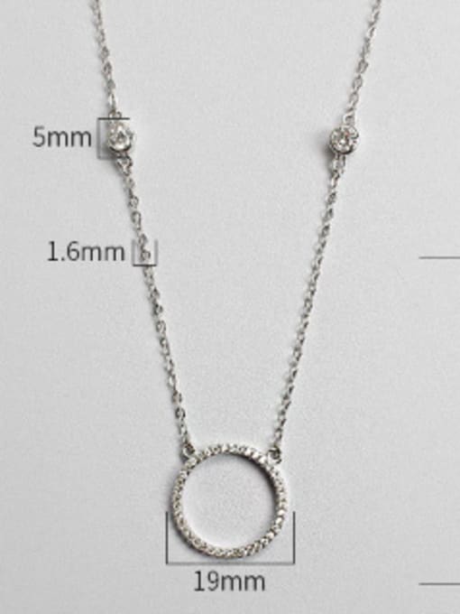 Arya Simple Hollow Round Tiny Cubic Zirconias Silver Necklace