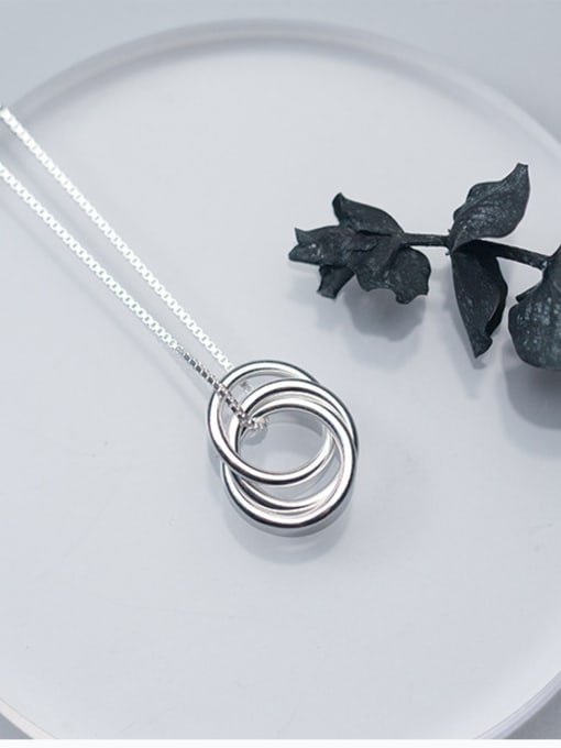 Tina Sterling Silver personality tricyclic Pendant Necklace