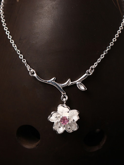 Christian Creative Sweet and Lovely Cherry Blossom Necklace