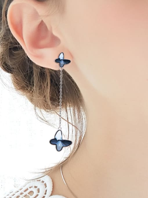 Maja S925 Silver Butterfly Shaped threader earring