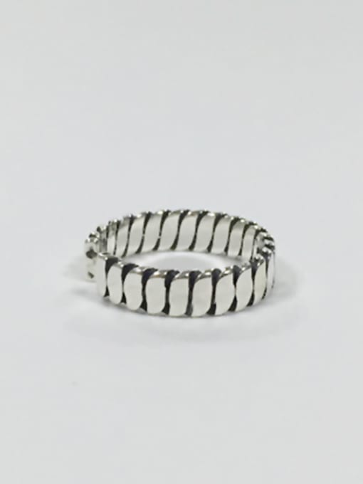 Arya Simple Antique Silver Plated Silver Opening Ring