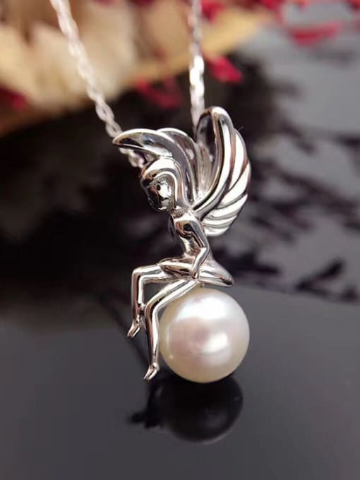 Evita Peroni Fashion Freshwater Pearl Angel Necklace