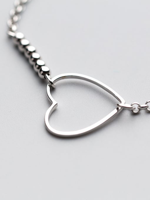 Tina Temperament Hollow Heart Shaped S925 Silver Bracelet