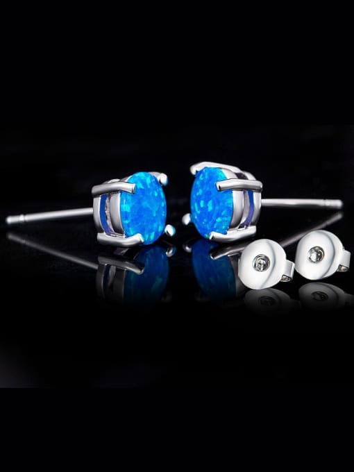 Chris Blue Round Shaped stud Earring