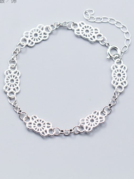 Tina S925 silver Openwork flowers   Lace bracelet