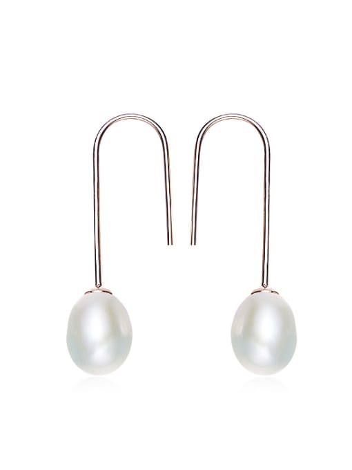 Maja Fashion Little Water Drop Freshwater Pearl 925 Silver Earrings