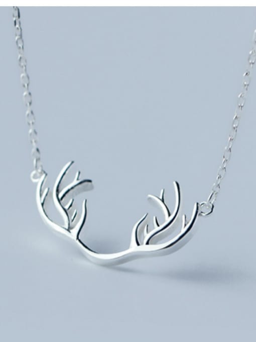 Tina Christmas jewelry: Sterling silver elk antler necklace