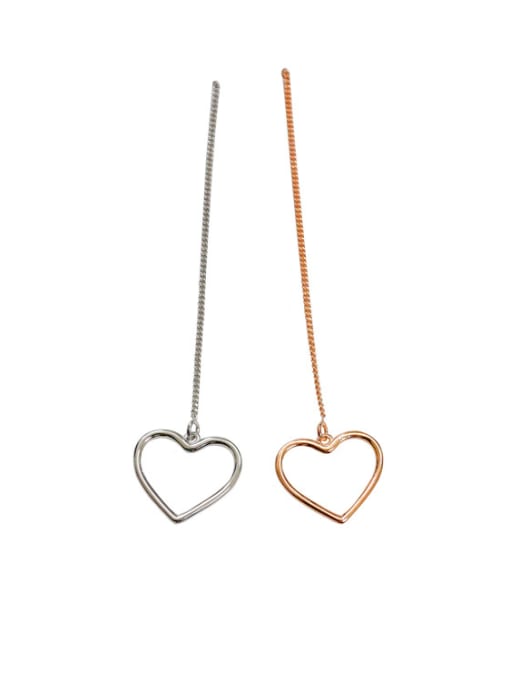 Arya Simple Hollow Heart Silver Line Earrings