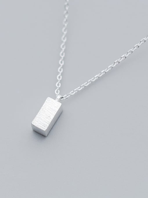 Tina S925 Silver Necklace Pendant female fashion style simple rectangular Necklace individual character clavicle chain D4308