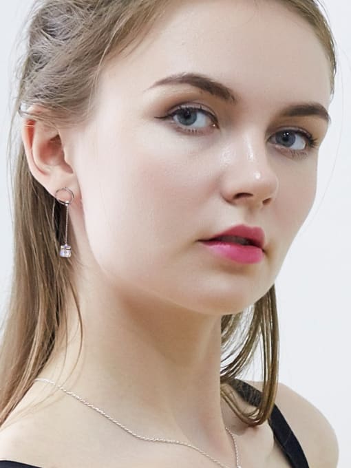 Maja S925 Silver Square-shaped threader earring
