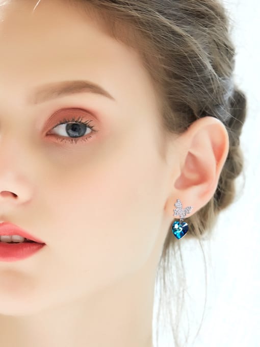 Maja S925 Silver Heart-shaped Cluster earring