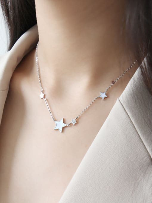 Arya 925 Sterling Silver With Silver Plated Simplistic Star Anklets