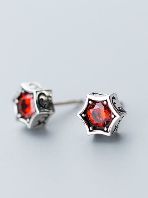 Tina Retro style flashing special shaped zircons exquisite small ear studs