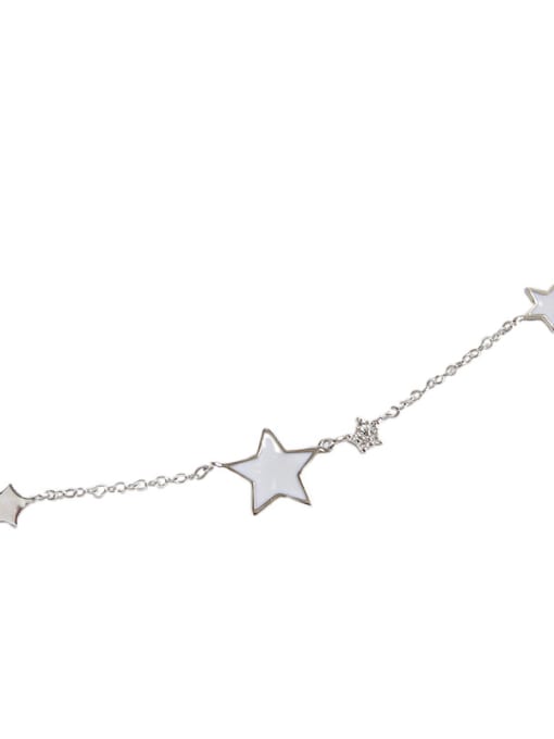 Arya 925 Sterling Silver With Silver Plated Simplistic Star Anklets