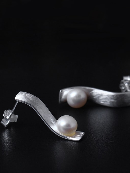 Christian Natural Pearl Temperament Stud drop earring