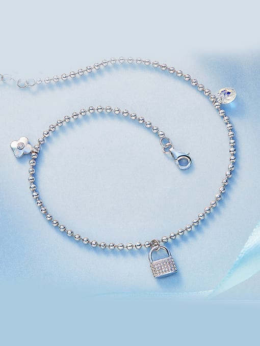 Maja Locket Shaped S925 Silver Anklet