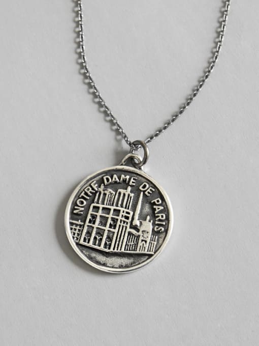 Arya 925 Sterling Silver With Antique Silver Plated Trendy 'Notre Dame de Paris'  Necklaces