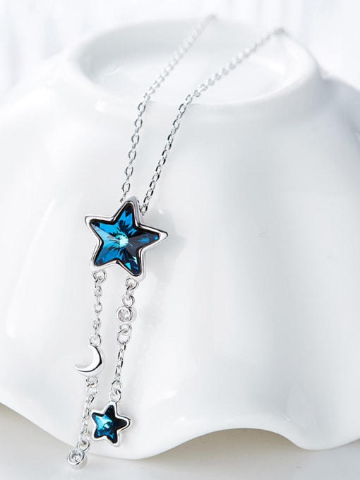 Maja Fashion Blue Star Swarovski Crystals Copper Pendant