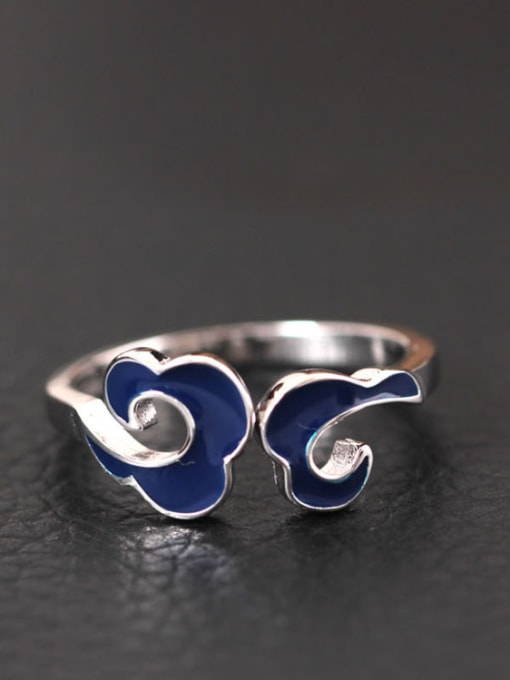 Christian S925 Silver Retro Cloud Opening Ring