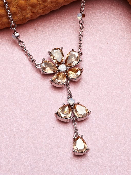 Maja S925 Flower-shaped Crystal Necklace