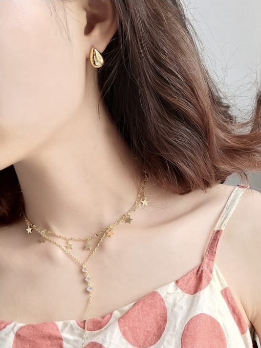 Jolie Silver Sterling silver drop-shaped gold earrings