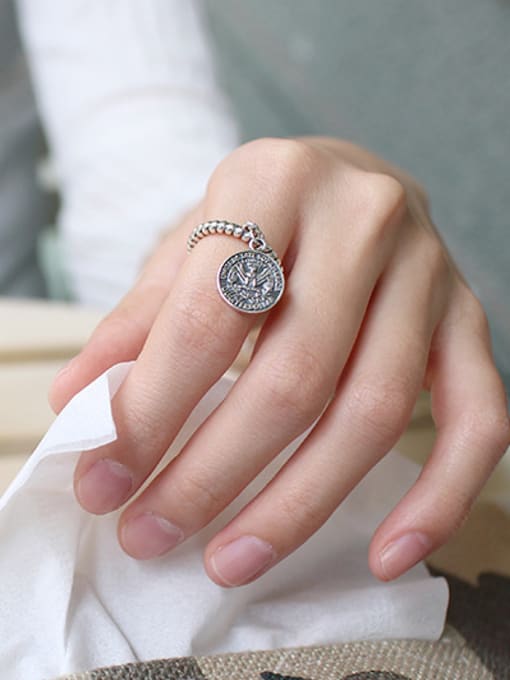 Arya Personalized Dollar Coin Silver Opening Ring