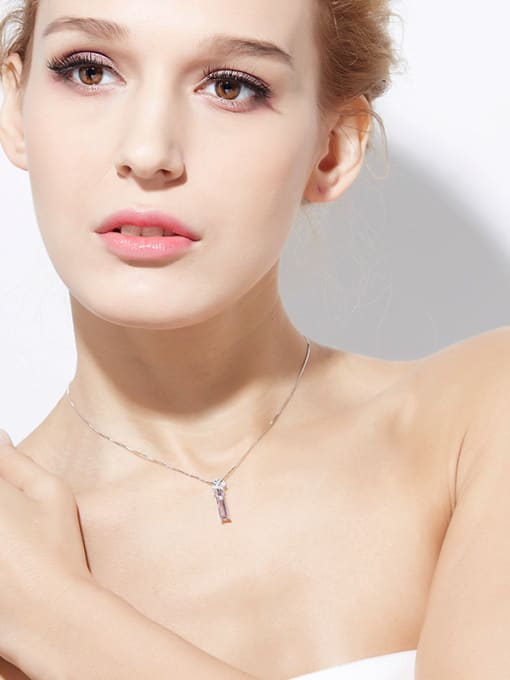 Maja S925 Silver Purple Crystal Necklace