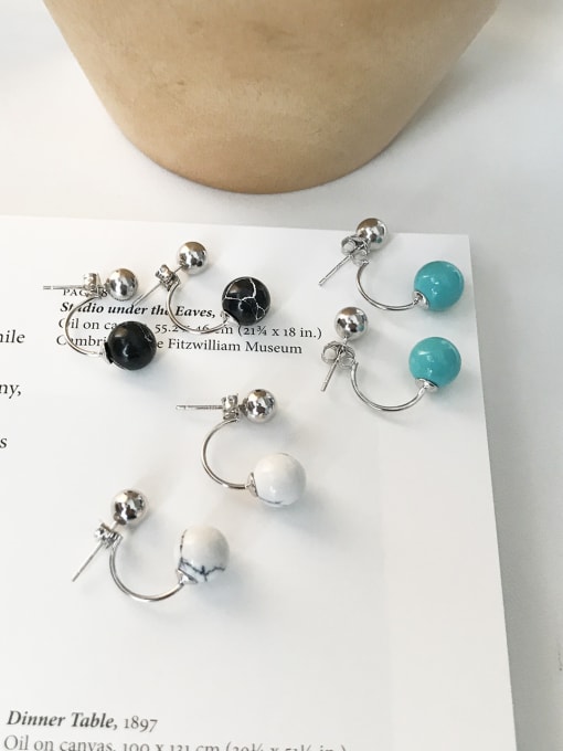 Jolie Silver Sterling silver synthetic turquoise earrings