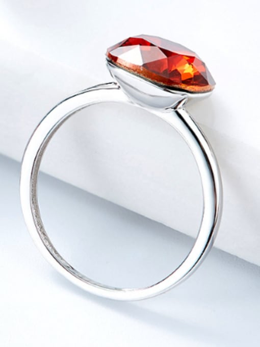 Maja Simple Square Swarovski Crystal Silver Ring