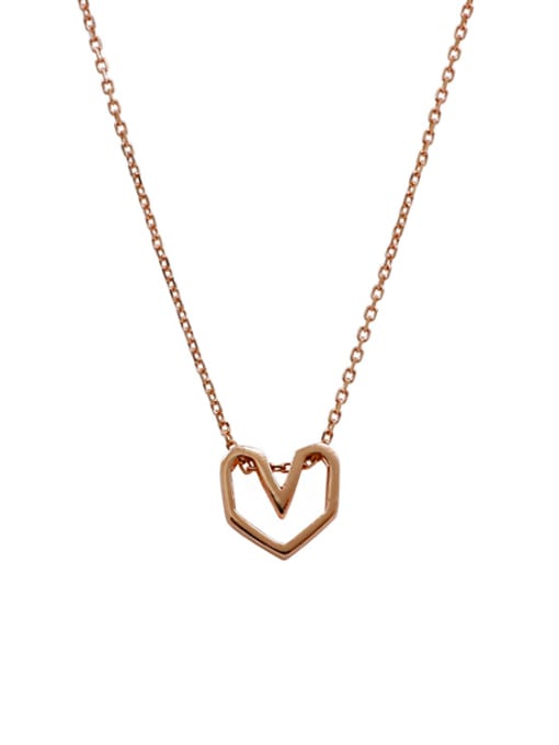 Arya Simple Hollow Heart Pendant Silver Necklace