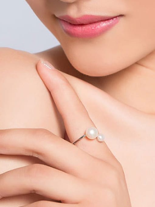 Evita Peroni Double Freshwater Pearls Opening Ring