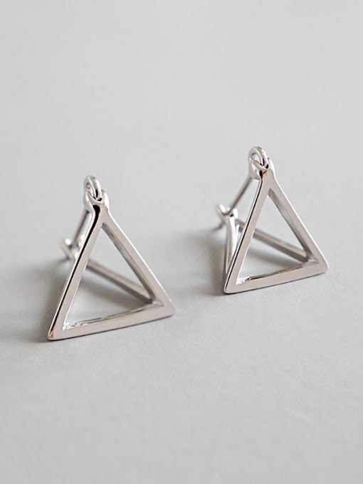 Arya Sterling silver simple geometric hollow three-dimensional triangular earrings