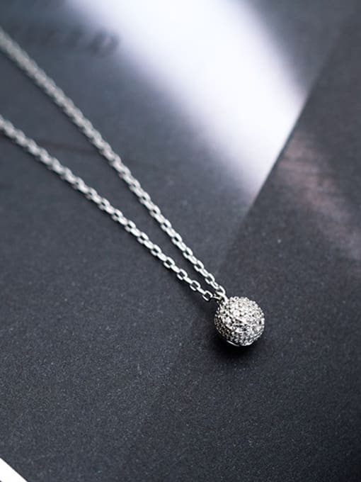 Tina Fresh Ball Shaped Rhinestones S925 Silver Necklace