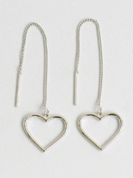 Arya Simple Hollow Heart Silver Line Earrings