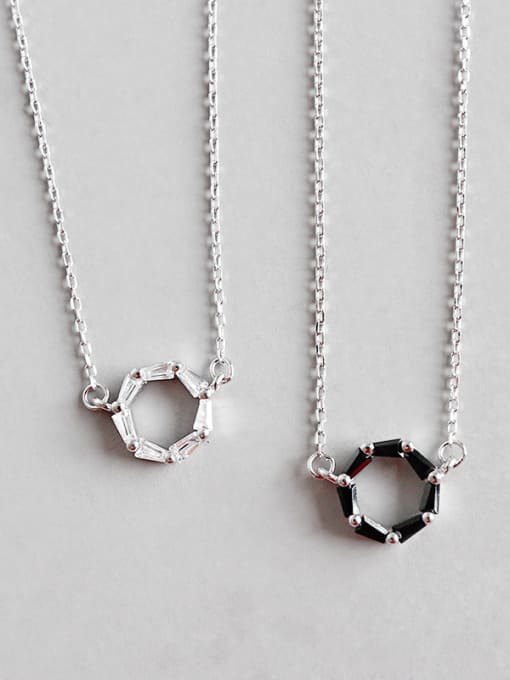 Arya Sterling Silver Mini geometric Zircon Necklace