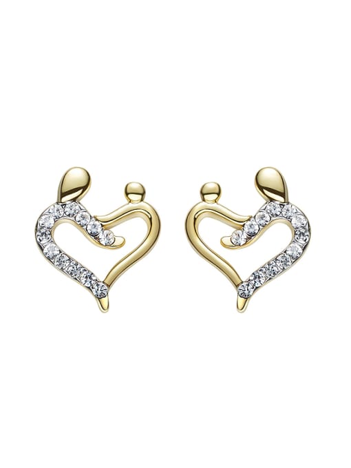 Maja Fashion Heart shaped Zircon Stud Earrings