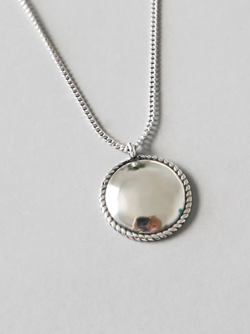 Arya Sterling Silver retro twist round Necklace