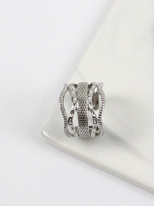 Arya Personalized Snakeskin Silver Opening Ring