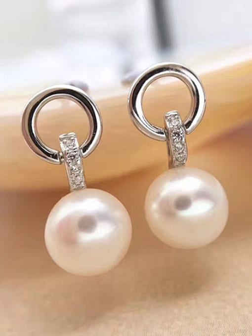 Evita Peroni Fashion Freshwater Pearl Round Stud drop earring