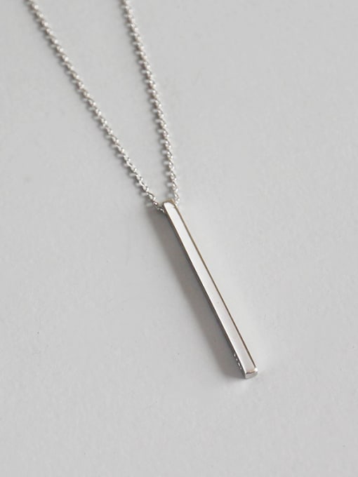 Arya Sterling Silver simple geometric Square Silver Necklace