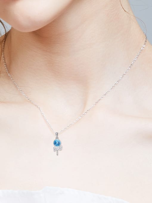 Maja Simple Lollipop Blue Swarovski Crystal Necklace