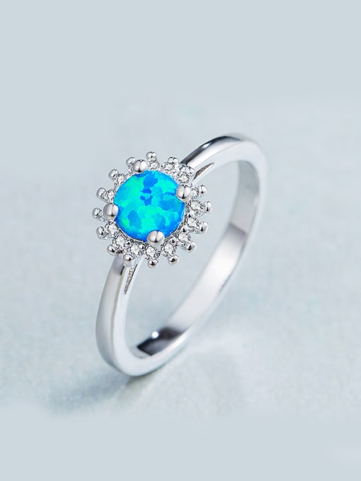 Chris Round Opal Stone Engagement Ring