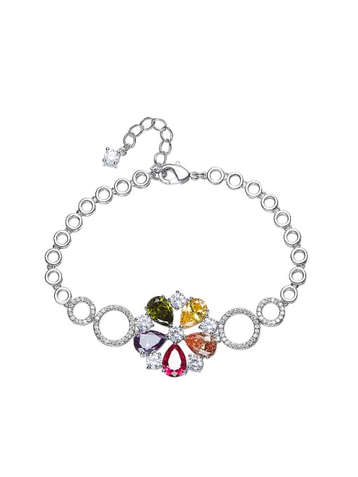 Maja Fashion Flowery Colorful Zircon Round Bracelet