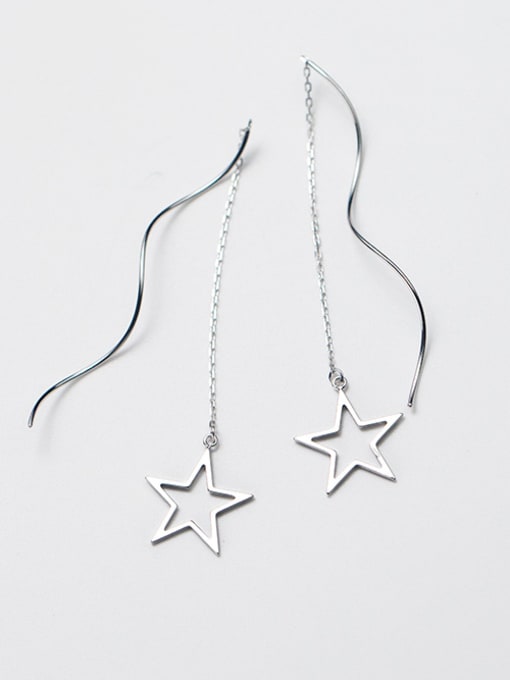 Tina Women Elegant Star Shaped S925 Silver Line Earrings