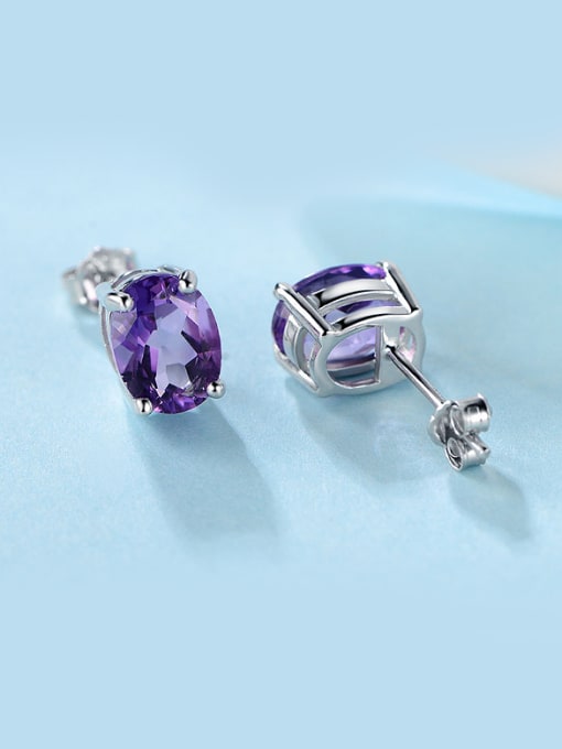 Chris Purple Crystal stud Earring