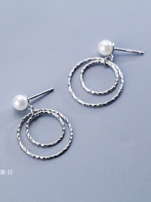 Tina 925 Sterling Silver Imitation pearls Classic Round Stud Earrings