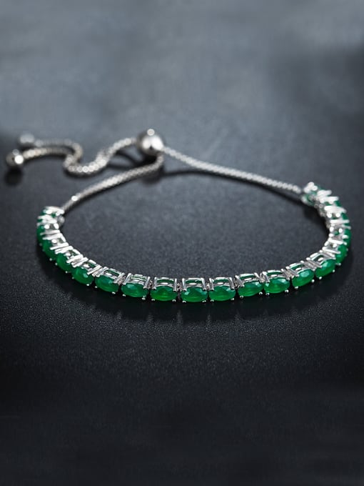 Chris Oval Green Zircon Bracelet