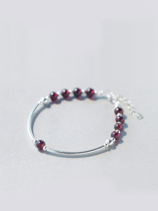 Tina S925 Silver Sweet Natural Garnet Bracelet