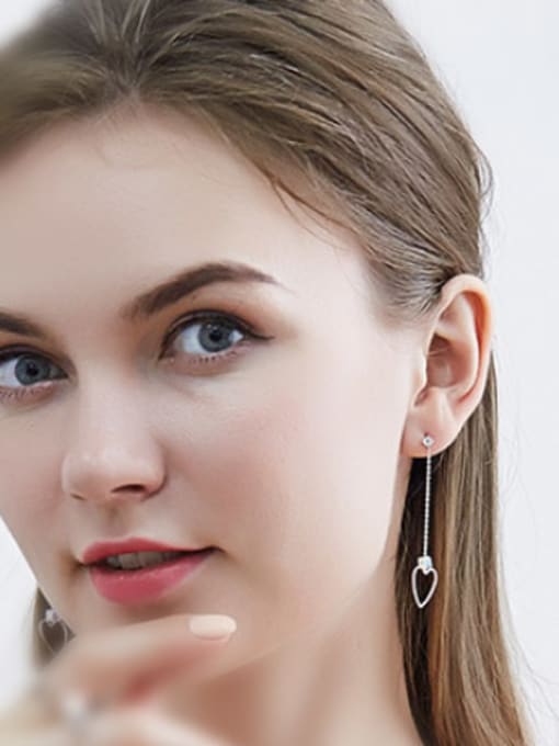 Maja S925 Silver Heart-shaped threader earring